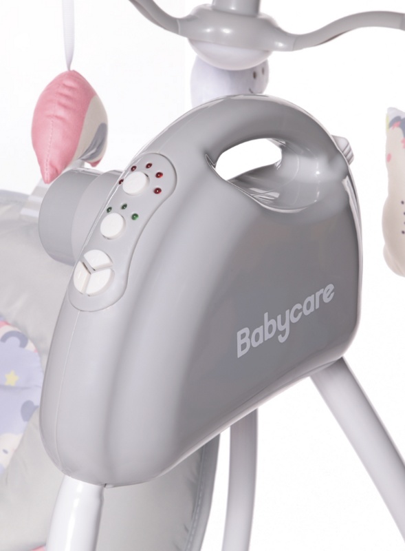 Детские электронные качели Baby Care Butterfly 2 в 1 цвет единорог серый unicorn grey с адаптером  - фото4