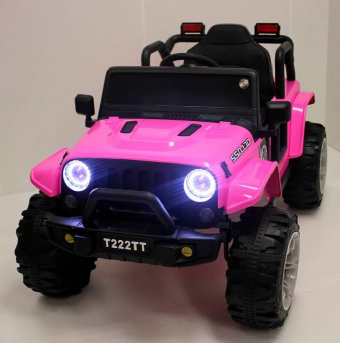 Детский электромобиль RiverToys T222TT (розовый) Jeep - фото6
