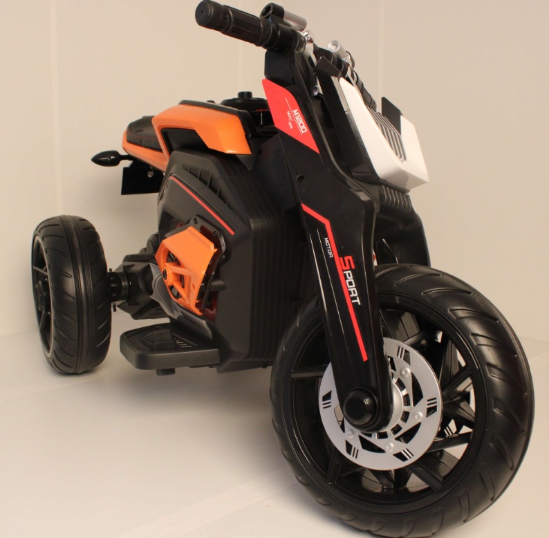 Детский электромобиль, мотоцикл RiverToys X222XX (оранжевый) - фото2
