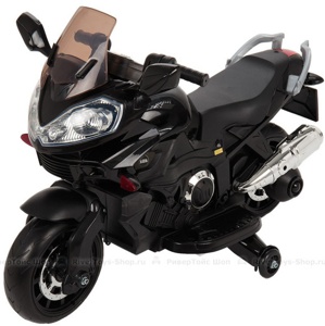 Детский электромобиль, мотоцикл RiverToys E222KX (черный) Yamaha - фото