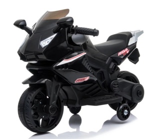 Детский электромобиль мотоцикл RiverToys S602 (черный) - фото