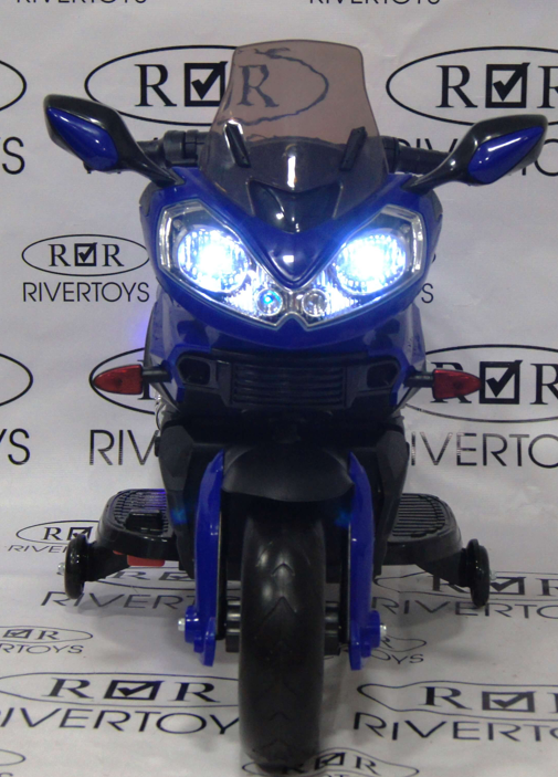 Детский электромобиль, мотоцикл RiverToys E222KX (синий) Yamaha - фото2