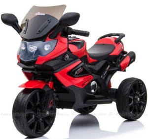 Детский электромобиль, мотоцикл RiverToys K222KK (красный) BMW - фото
