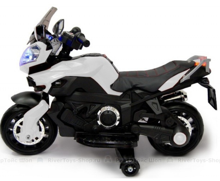 Детский электромобиль, мотоцикл RiverToys E222KX (белый) Yamaha - фото2