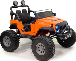 Детский электромобиль RiverToys A004AA-A (оранжевый) Jeep Police - фото