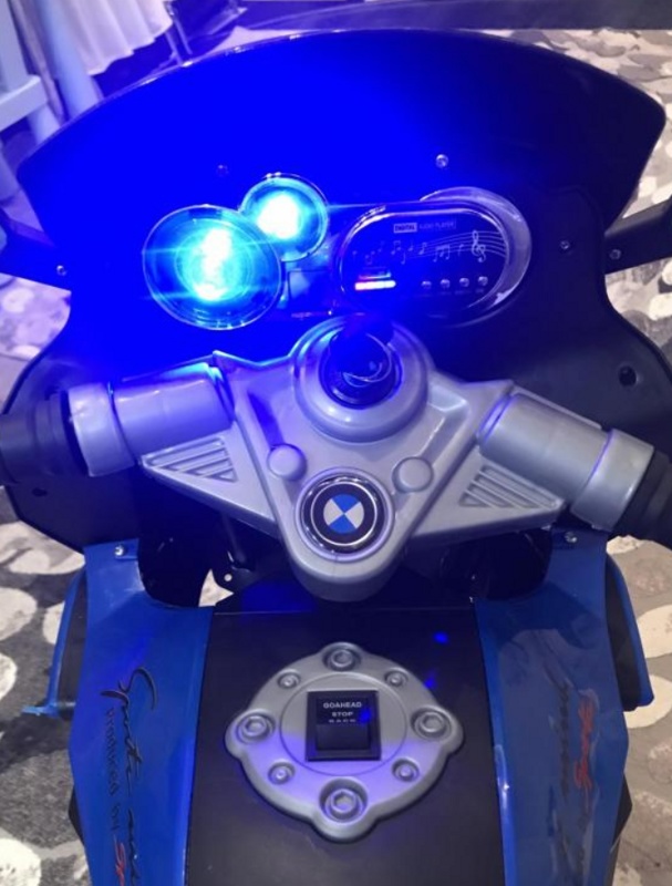 Детский электромобиль мотоцикл Electric Toys BMW 1500 Lux (синий) 12V - фото4