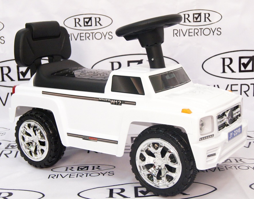 Детская машинка-каталка толокар RiverToys Mercedes-Benz JYZ-09B (белый) - фото3