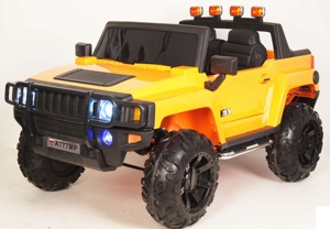Детский Электромобиль RiverToys Hummer A777MP (оранжевый автокраска) двухместный - фото