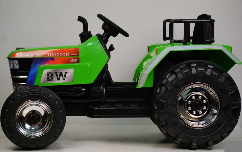 Детский электромобиль RiverToys трактор O030OO (зеленый) - фото5