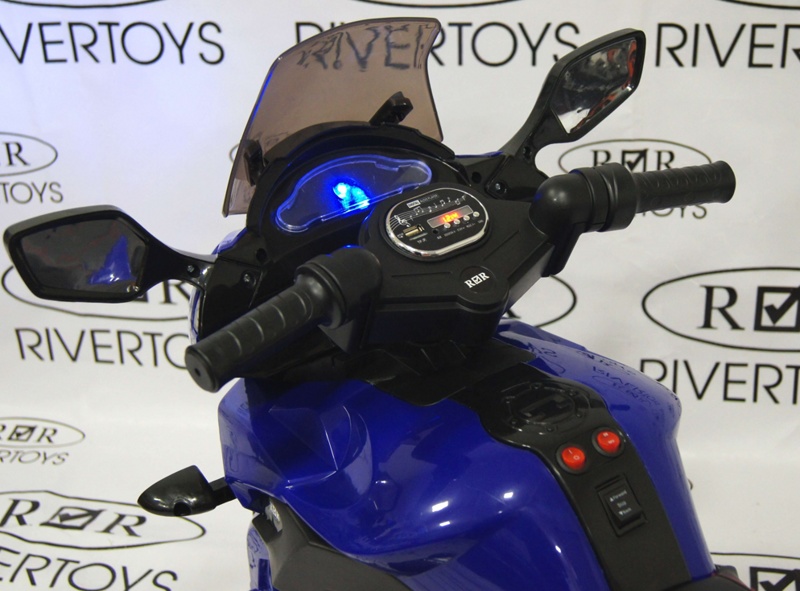 Детский электромобиль, мотоцикл RiverToys E222KX (белый) Yamaha - фото5