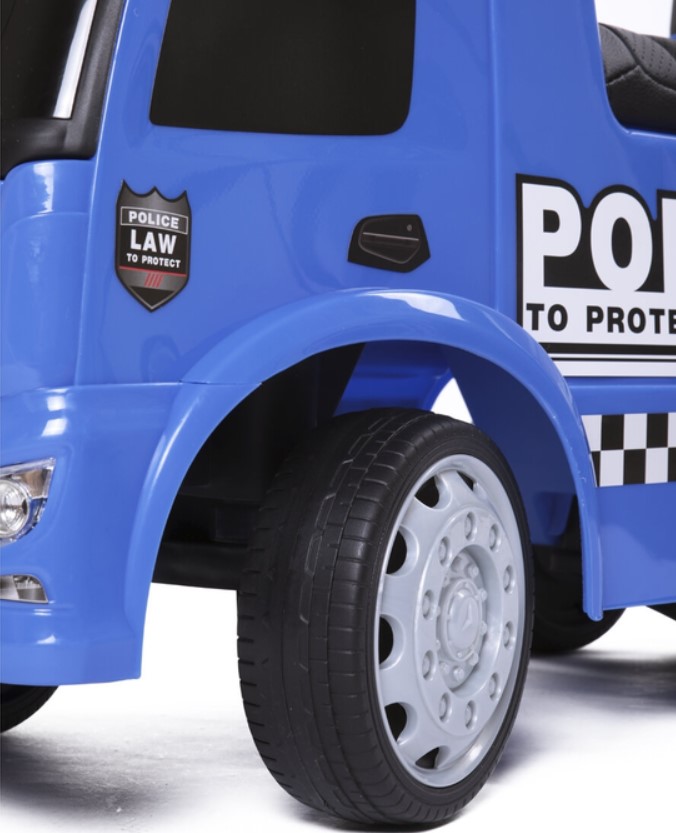 Детская машинка- Каталка Baby Care Mercedes-Benz Antos Police Арт.657-P (синий) кожаное сиденье Лицензия - фото5