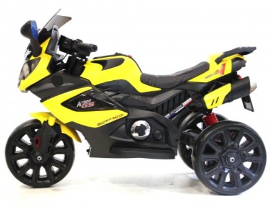 Детский электромобиль, мотоцикл RiverToys K444KK (желтый) трицикл - фото3