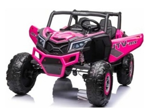 Детский электромобиль RiverToys H555HH (розовый) Двухместный Buggy - фото