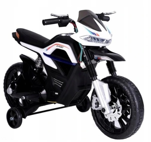 Детский электромобиль, мотоцикл RiverToys Moto JT5158 (белый)