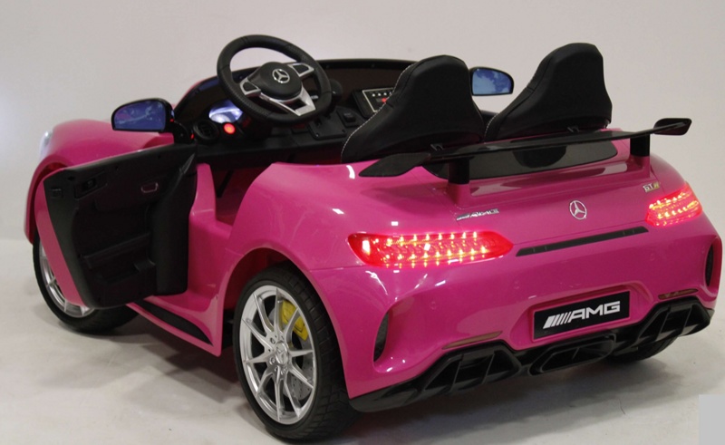 Детский электромобиль RiverToys Mercedes-Benz AMG GTR HL289 (розовый) Лицензия двухместный полнопривод - фото5