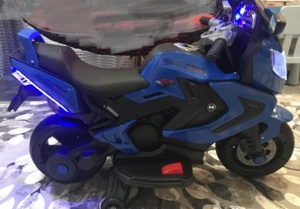 Детский электромобиль мотоцикл Electric Toys BMW 1500 Lux (синий) 12V - фото