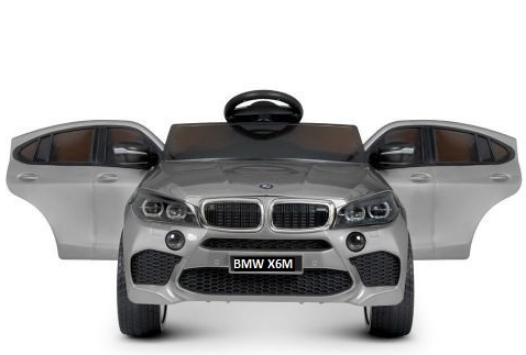 Детский электромобиль RiverToys BMW X6M Lux X011XX (серебристый автокраска) полноприводной - фото4