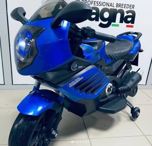 Детский электромобиль, мотоцикл RiverToys K333KK (синий) Kawasaki - фото