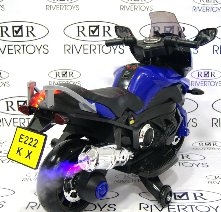 Детский электромобиль, мотоцикл RiverToys E222KX (белый) Yamaha - фото4