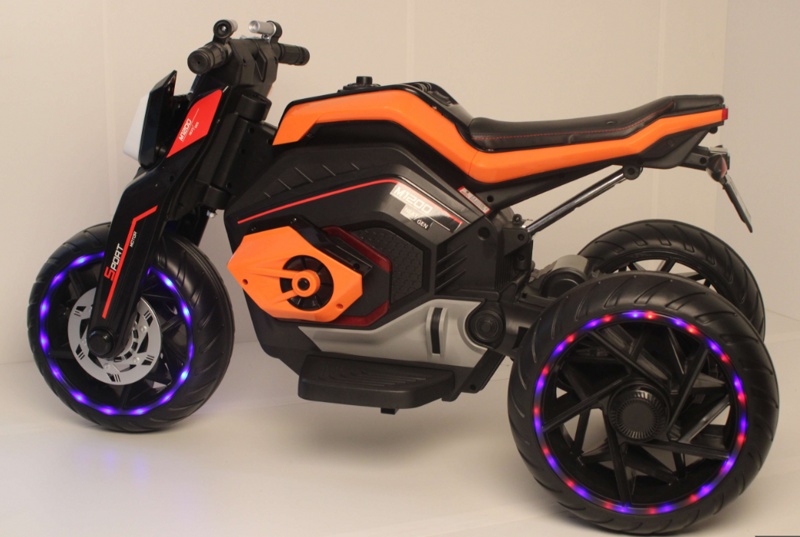 Детский электромобиль, мотоцикл RiverToys X222XX (оранжевый) - фото3