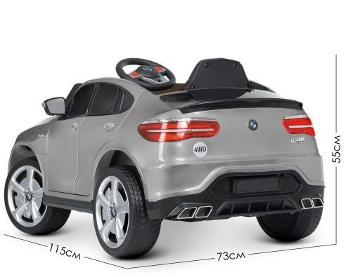 Детский электромобиль Electric Toys BMW X6M LUX 4Х4 арт. FT968P (серебристый автокраска) полноприводной - фото3