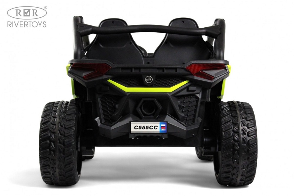 Детский электромобиль RiverToys C555CC (зелёный) Buggy Двухместный Полноприводный - фото4