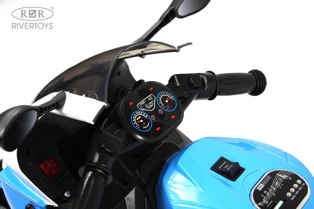 Детский электромотоцикл RiverToys X002XX (бело-синий) - фото2