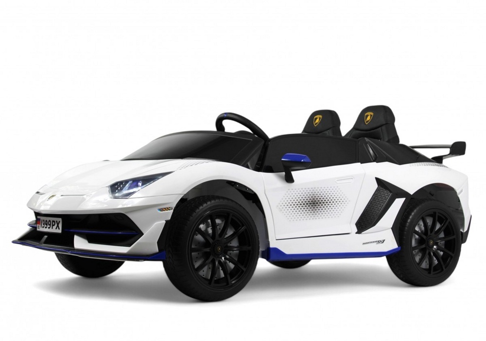 Детский электромобиль RiverToys K999PX (белый) Lamborghini Двухместный, полноприводный