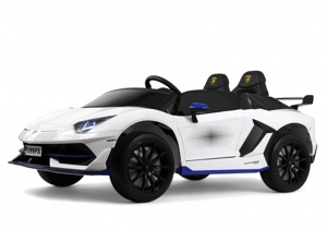 Детский электромобиль RiverToys K999PX (белый) Lamborghini Двухместный, полноприводный - фото