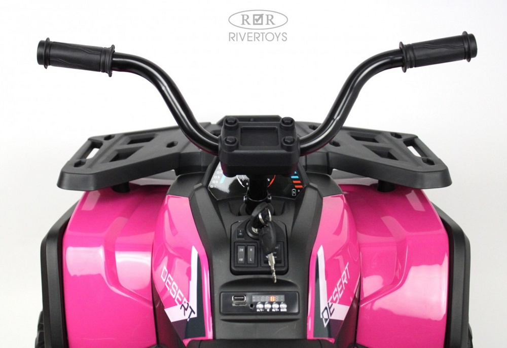 Детский электроквадроцикл RiverToys H999HH (розовый) полноприводный - фото5