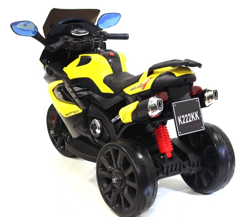 Детский электромобиль, мотоцикл RiverToys K222KK (синий) BMW - фото4
