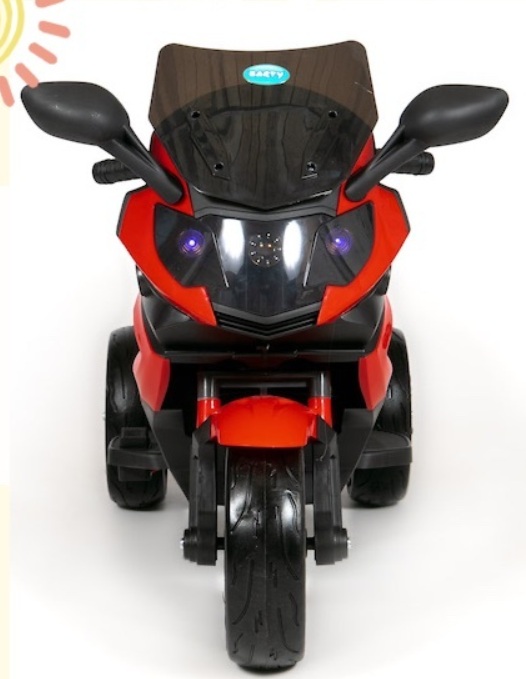 Детский электромобиль, мотоцикл RiverToys K222KK (красный) BMW - фото3