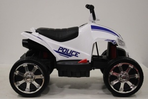 Детский квадроцикл RiverToys T555TT (полиция) белый - фото