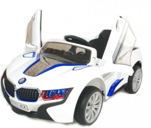 Детский электромобиль RiverToys BMW I8 E008KX (белый) - фото