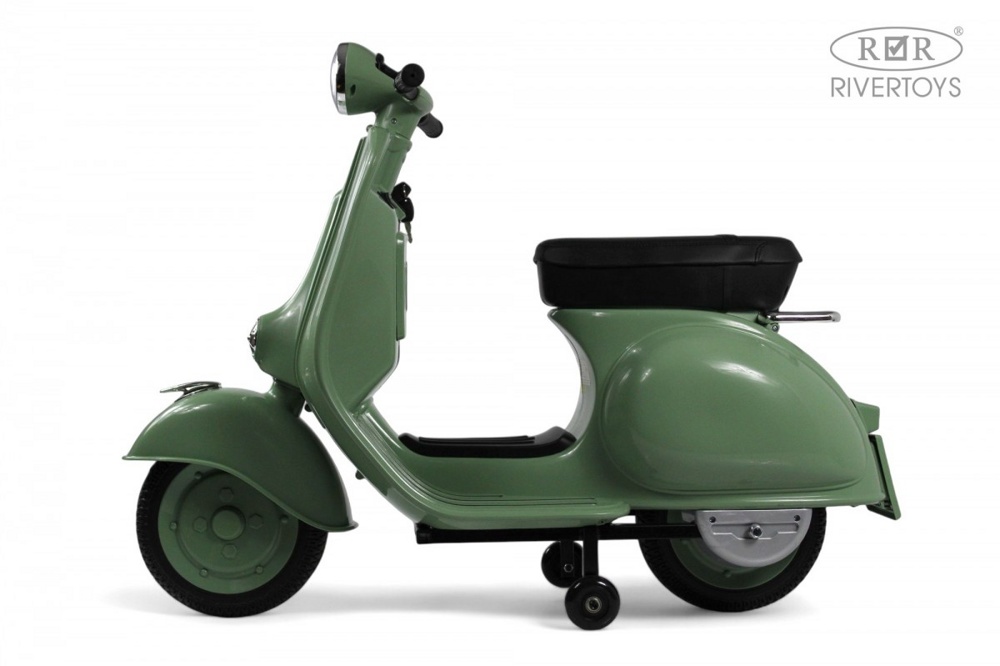 Детский электроскутер RiverToys VESPA M888MM (зеленый) - фото2