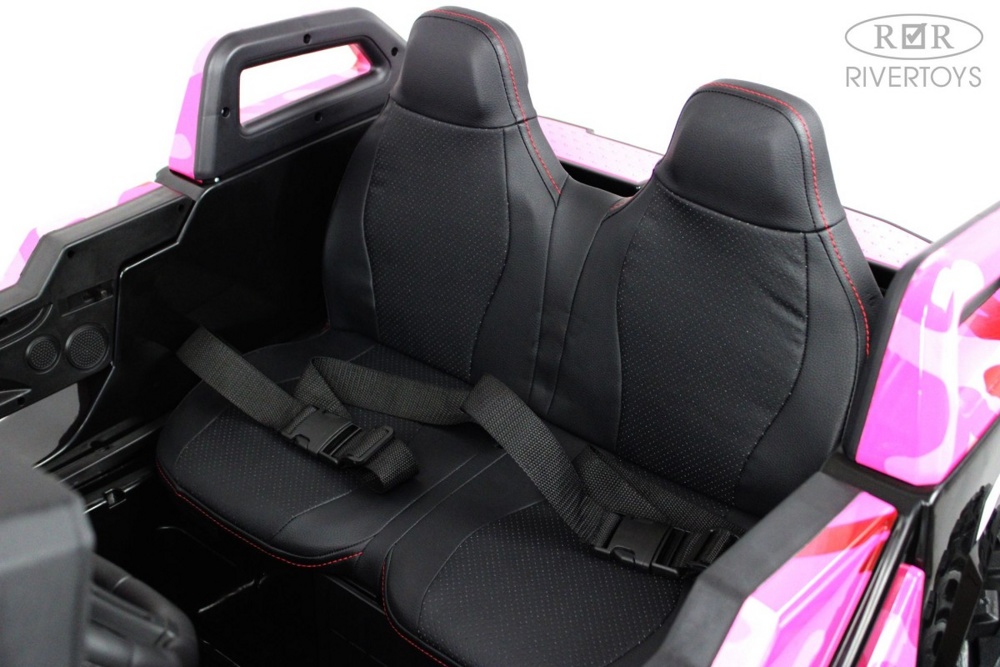 Детский электромобиль RiverToys Buggy A707AA 4WD (розовый камуфляж) Кондиционер двухместный полноприводный - фото3