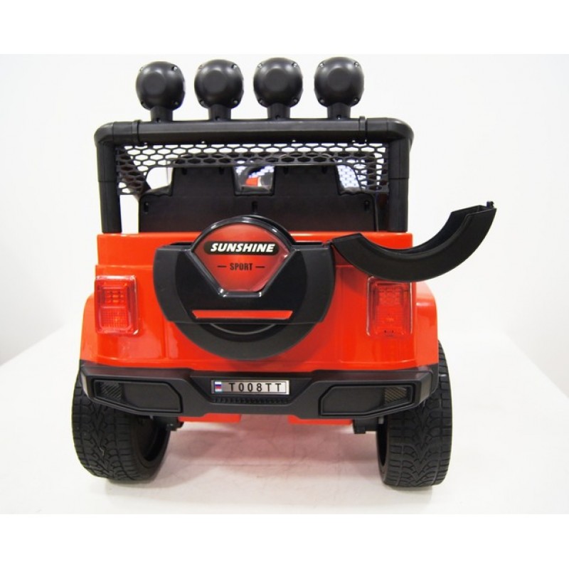 Детский электромобиль RiverToys Jeep T008TT (красный) - фото6