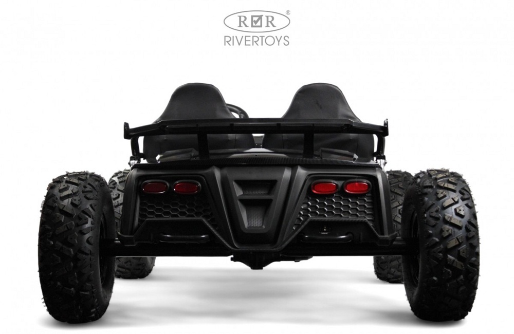 Детский электромобиль RiverToys A999AA (черный карбон) Buggy Двухместный Скорость: 20 км/ч, 48V, до 150 кг. - фото3