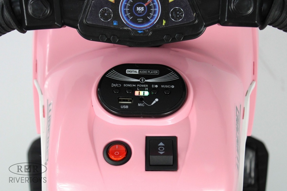 Детский электромотоцикл RiverToys G004GG (розовый) - фото4