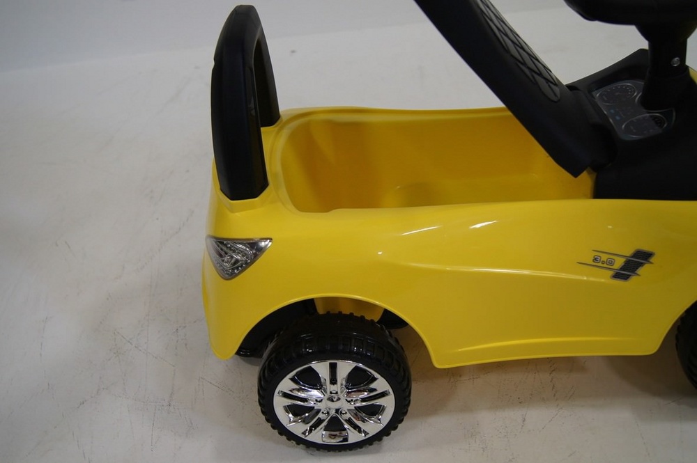 Детская машинка-каталка, толокар RiverToys BMW JY-Z01B (желтый/черный) - фото6