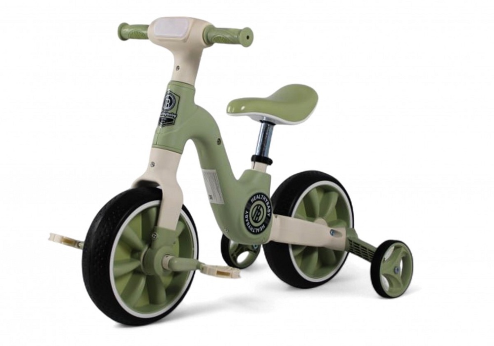 Детский беговел-велосипед RiverToys HB-318 (зеленый)
