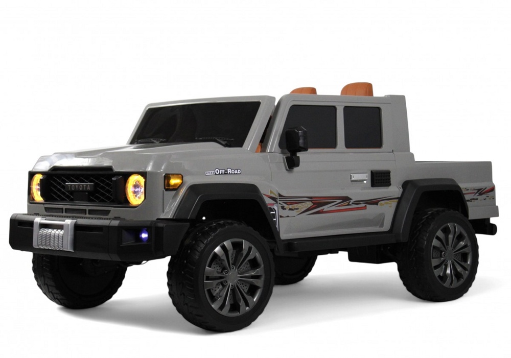 Детский электромобиль RiverToys Pick-Up E555KX (серый) Toyota Полноприводный