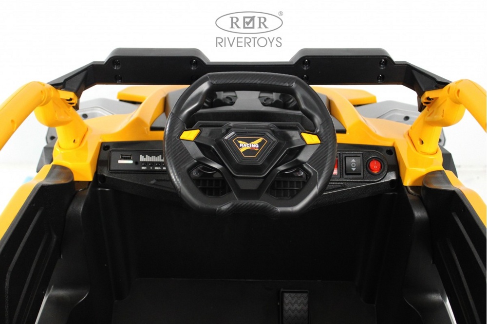 Детский электромобиль RiverToys K707AM (желтый) - фото5