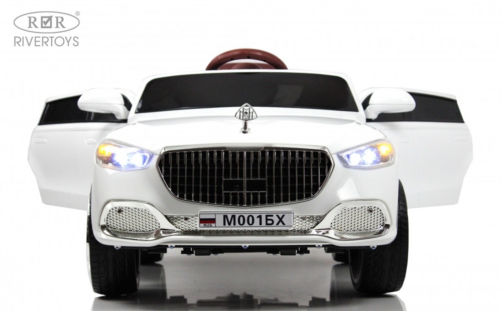 Детский электромобиль RiverToys М001БХ (белый) Mercedes Полноприводный - фото2
