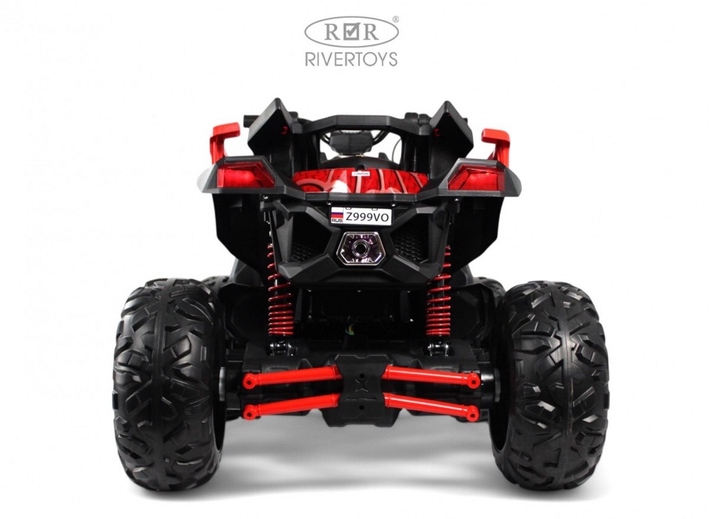 Детский электроквадроцикл RiverToys Z999VO (красный Spider) Двухместный Полноприводный - фото6
