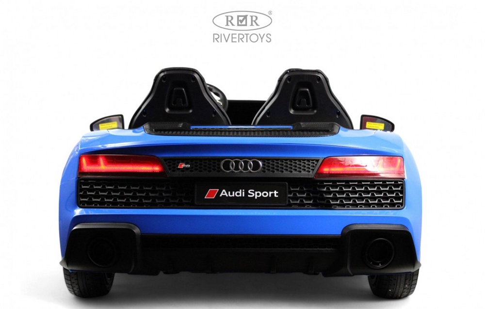 Детский электромобиль RiverToys Audi R8 M333MM (синий) Лицензионная модель Двухместный До 100 кг. Скорость до 14 км/ч - фото2