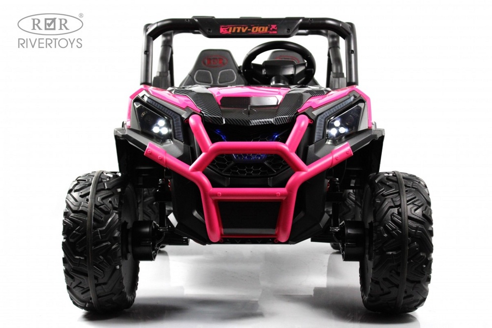 Детский электромобиль RiverToys K777KK 4WD (розовый) Buggy Полноприводный Двухместный - фото3