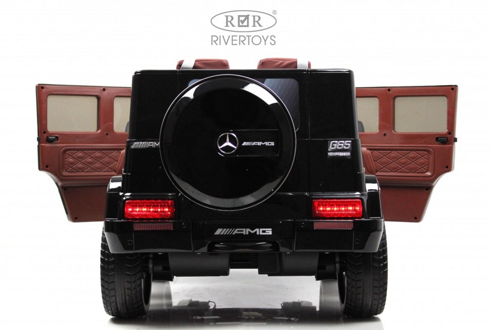 Детский электромобиль RiverToys Mercedes-Benz G65 E111EE (черный глянец) Полноприводный - фото6