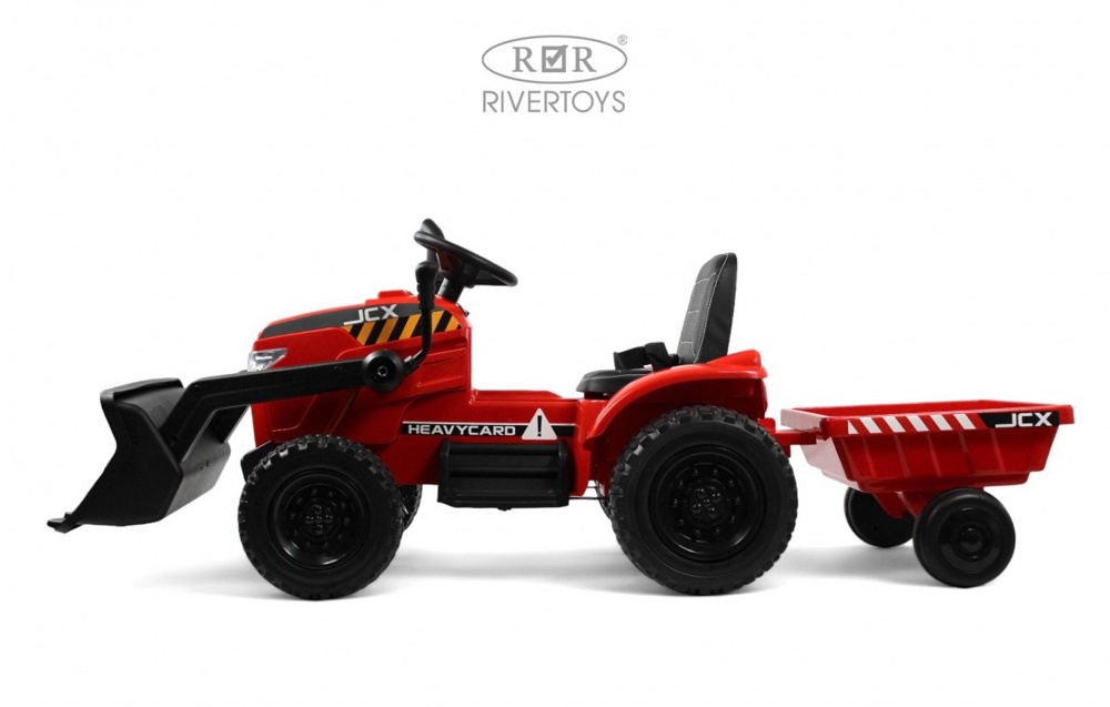 Детский электромобиль трактор-погрузчик RiverToys T333TT (красный) - фото2