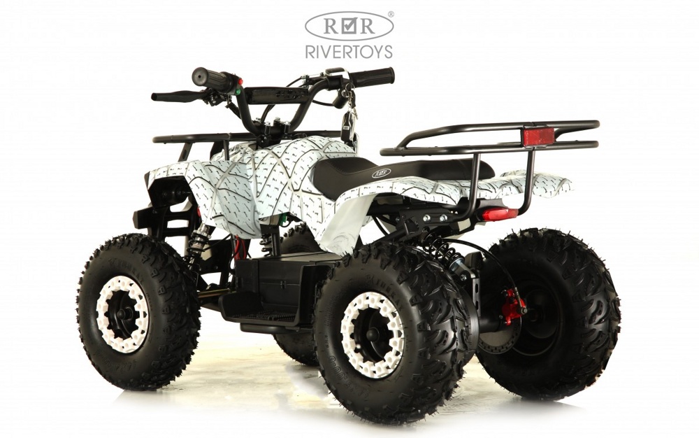 Детский электроквадроцикл RiverToys TIKI LUX (белый Spider) скорость 25 км/ч до 65кг. - фото2